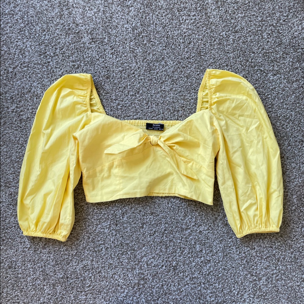 Bershka Yellow Crop Top